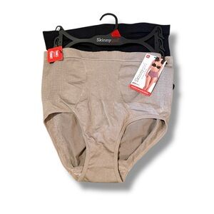 Skinnygirl High-Waisted Shaping Seamless Briefs 2-Pack Black & Nude Sz XL NEW‎